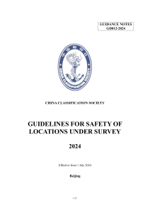 CCS Guidelines for Safety of Locations Under Survey 2024