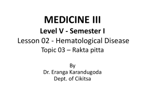 Rakta Pitta: Hematological Diseases Presentation