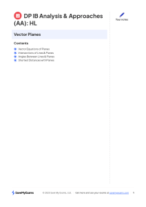 Vector Planes: Equations, Intersections, and Distances