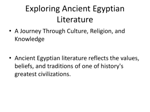 Exploring Ancient Egyptian Literature: Culture, Religion & Knowledge