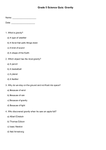 Grade 5 Science Quiz: Gravity - Test Your Knowledge