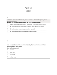 FA1 Mock Exam 1: Accounting Principles Practice Questions