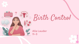 Birth Control Methods: An Overview