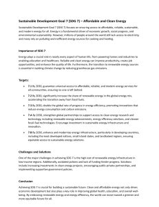 SDG 7: Affordable and Clean Energy - Goals, Targets, Challenges