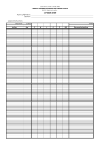 Digital Animation Exposure Sheet Template - University of the Cordilleras