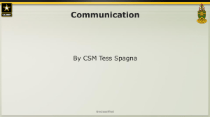 Communication Briefing: Written, Verbal, Non-Verbal Skills - U.S. Army