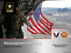 Reassignment Briefing: USAG Fort Knox Guide