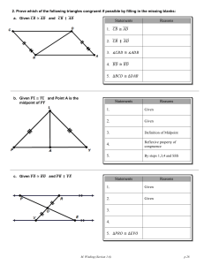 Triangle Congruence Proofs Worksheet