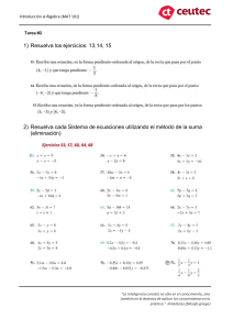Tarea de &Aacute;lgebra: Ecuaciones y Sistemas (MAT 101)