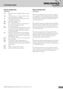 English File Elementary Listening Scripts