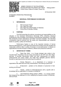 PAF Individual Performance Scorecard SOP