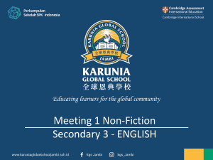 Non-Fiction Paragraphs: Secondary 3 English