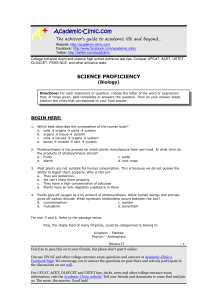 Biology Proficiency Test: College Entrance & Science HS Prep
