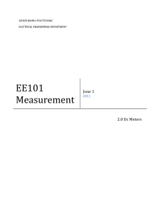 DC Meters: Analog & Digital - EE101 Lecture Notes