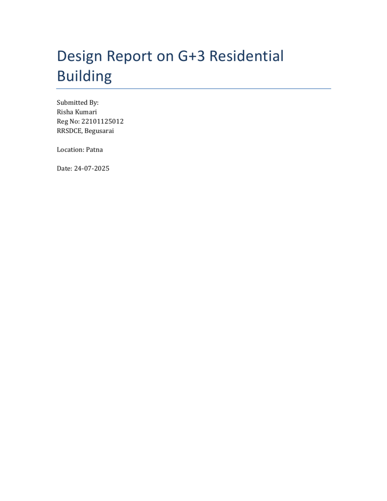 G+3 Residential Building Design Report - Patna
