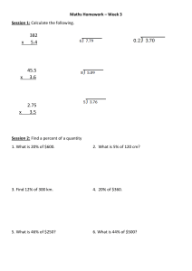 Math Homework Week 3: Calculations & Percentages
