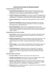 Wardrobe Assistant Costume Setup Procedure Guide