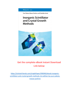 Inorganic Scintillator & Crystal Growth Methods eBook
