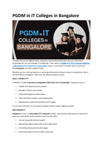 PGDM in IT Colleges in Bangalore: A Guide