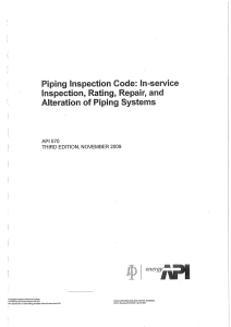 API 570: Piping Inspection Code for In-service Systems (2009)