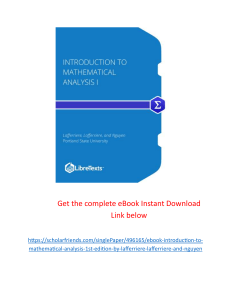Introduction to Mathematical Analysis I Textbook
