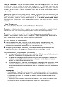 Financial Management: Nature, Scope & Decisions