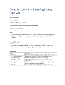 Spending Money Lesson Plan: Intermediate English
