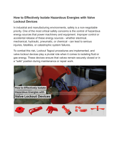 Valve Lockout Guide: Isolate Hazardous Energies Safely