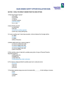 Saudi Aramco Safety Officer Evaluation Exam Questions