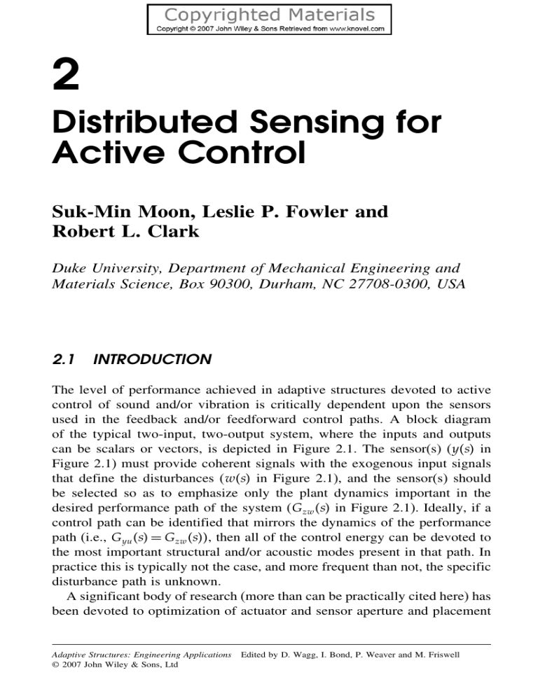 Distributed Sensing for Active Control