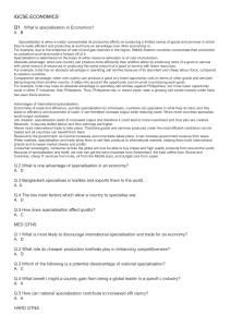 IGCSE Economics: Specialization Exam Questions & Answers