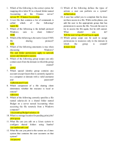 Networking & OS Exam Questions: File Sharing, Security, Linux
