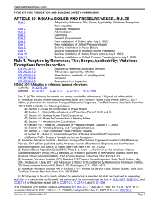 Indiana Boiler & Pressure Vessel Rules: Administrative Code & Safety Standards