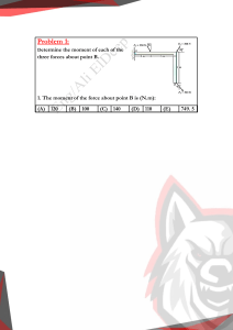 Statics Exam Problems: Force & Couple Systems