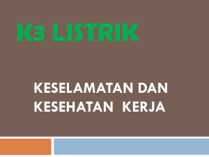 Presentasi Keselamatan Listrik (K3 Listrik)