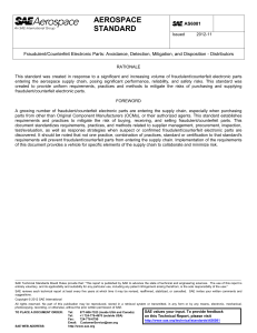 AS6081: Counterfeit Electronic Parts Avoidance Standard