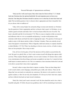 Christian Philosophy: Appropriateness & Beauty