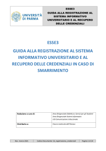 Guida alla Registrazione ESSE3 & Recupero Credenziali - UniPR