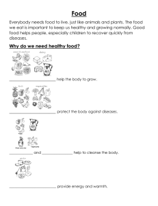 Food & Healthy Eating Habits: Nutrition, Preservation, and Hygiene