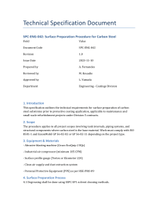 Carbon Steel Surface Preparation Procedure for Protective Coatings