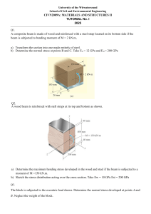 Materials & Structures II Tutorial: Composite Beams & Stress