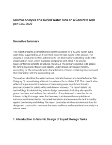 Seismic Analysis of Buried Water Tank per CBC 2022