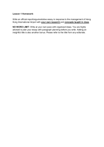HK Airport Management Essay Assignment