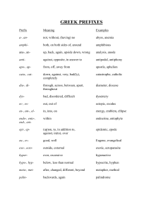 Greek Prefixes & Suffixes: Meanings, Examples & Comparisons