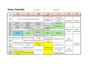 University Study Timetable 2025 | Academic Schedule & Course Prep