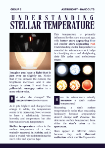 Stellar Temperature & Spectral Classification Handout