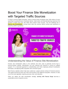 Boost Your Finance Site Monetization with Targeted Traffic Sources