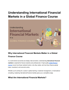 International Financial Markets in Global Finance Course