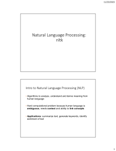 Natural Language Processing (NLP) & NLTK: Intro & Sentiment Analysis