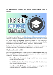 Top BBA Colleges in Karnataka: Your Ultimate Guide to Business Careers